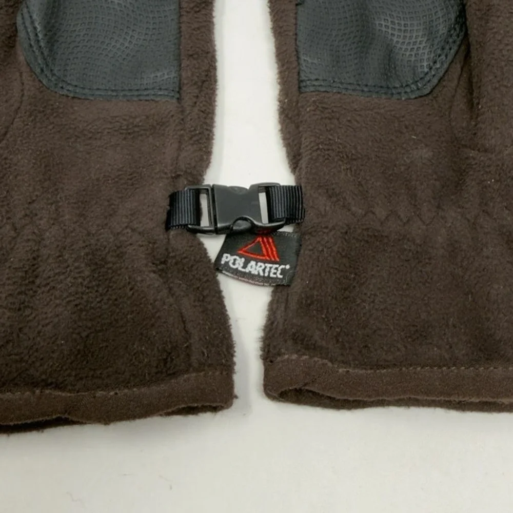 LL‎ Bean Polartec Fleece Gloves Women's Small Brown Reinforced Palm 0AFX9